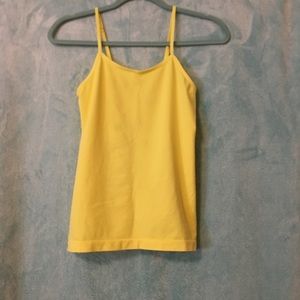 Stretchy Yellow Lace Tank Top adjustable straps